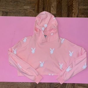 Playboy x Misguided Womens Cropped Hoodie